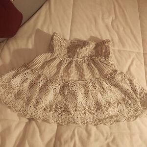 Brown and white lacey skirt